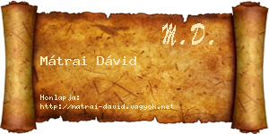 Mátrai Dávid névjegykártya